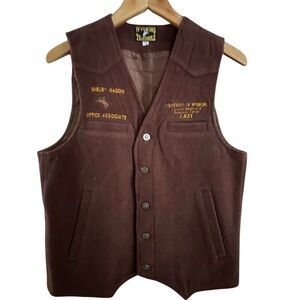 🐎🐴🐑WYOMING TRADERS Wool Vest Small Brown